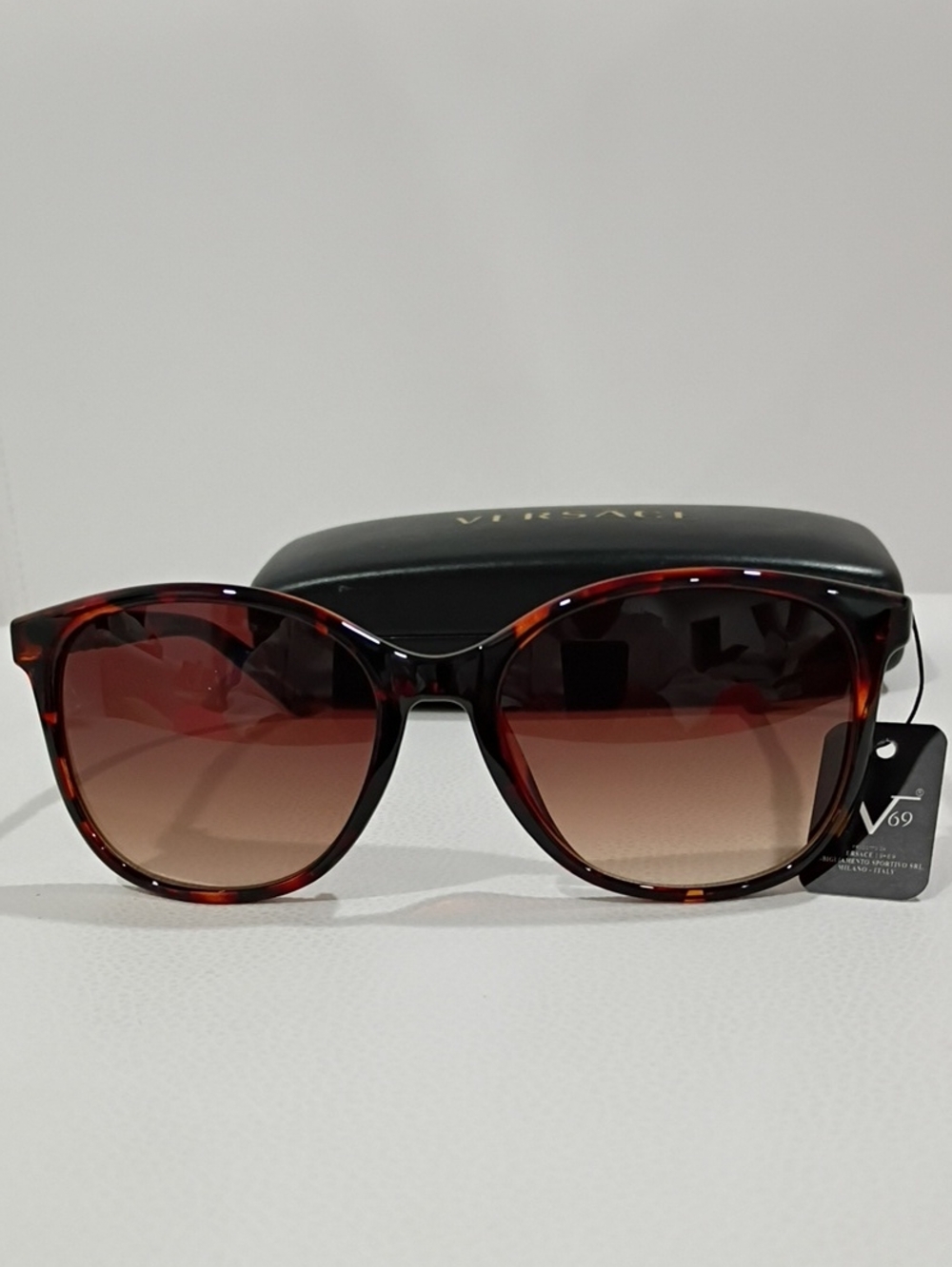 Versace Tortoiseshell Sunglasses with Brown Gradient Lenses